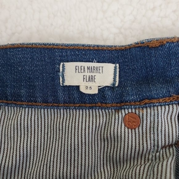 Madewell Flea Market Flare High waisted Whiskers Size 25 Blue Denim Jeans - Picture 4 of 14